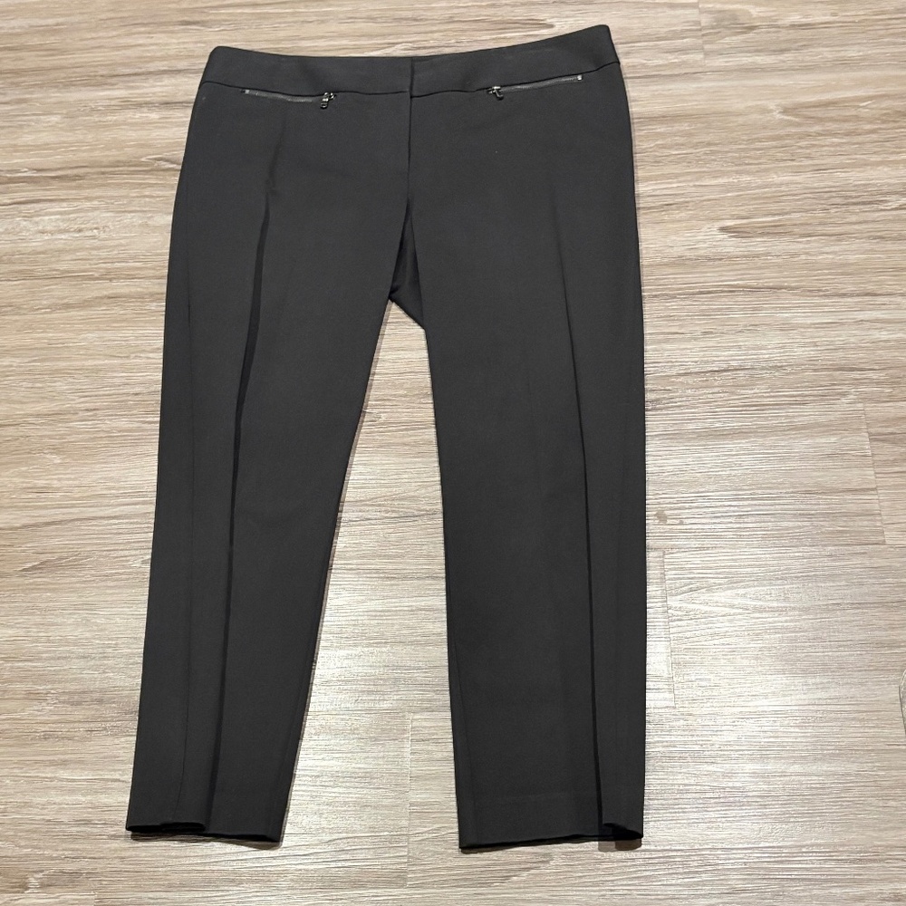 LOFT Marisa Cropped Black Dress Pants, Cotton Blend, Size 12 NWOT